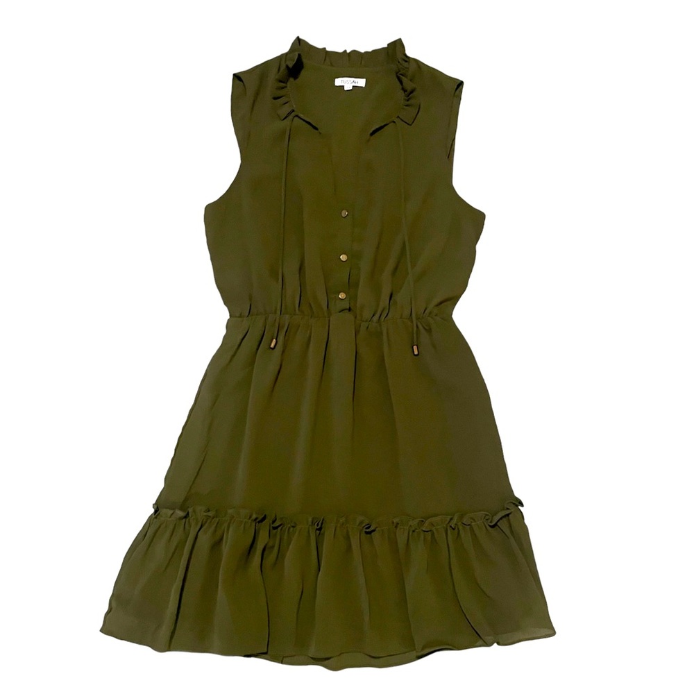 TUSSAH KHAKI KNEE LENGTH DRESS! - Picture 1 of 3